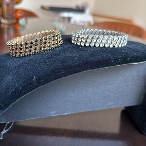 Set of two Vintage Rhinestone Flexi bracelets